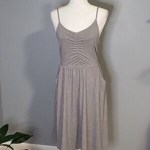 Yathon Spaghetti Strap Ruched Bodice Hidden Side Zip Dress - Size S